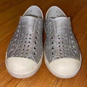 Natives silver glitter shoes